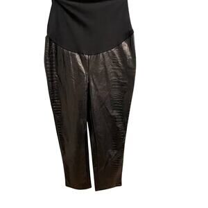 Missguided Maternity Faux Leather Pants Size 4 Faux Crocodile Reptile